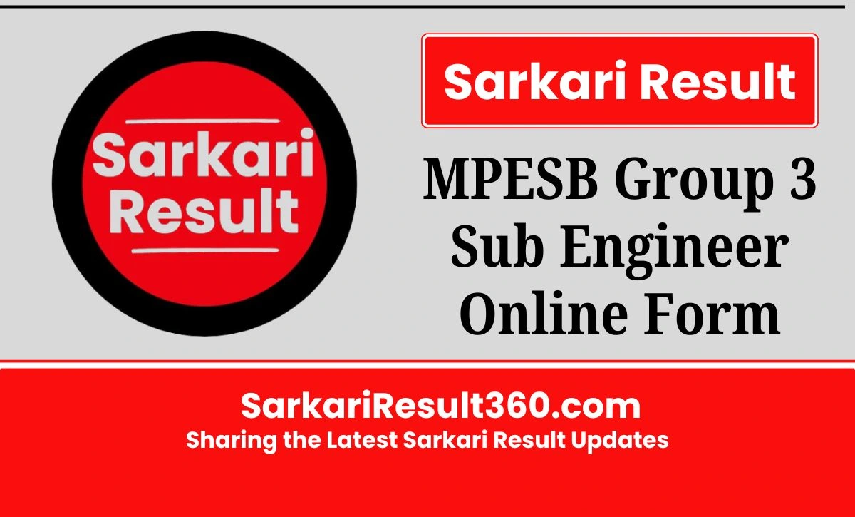MPESB Group 3 Sub Engineer Recruitment 2026 - Check Madhya Pradesh Sub Engineer Group 3 Notification, Vacancy & Application Details from Here.